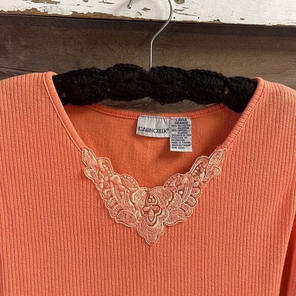CABIN CREEK Ladies Tank Top Scoop Neckline Peach Color Size Large - Picture 3 of 5
